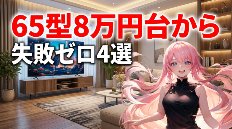 【2026年】65インチテレビ安い4選｜8万円台〜価格帯別におすすめを厳選