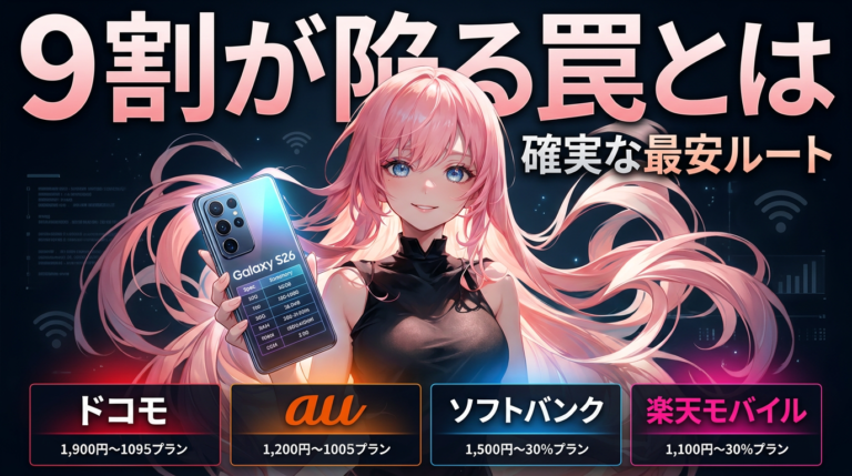 【Galaxy S26】買う前に知るべき3つの失敗キャリアMNP最安・実質負担の罠